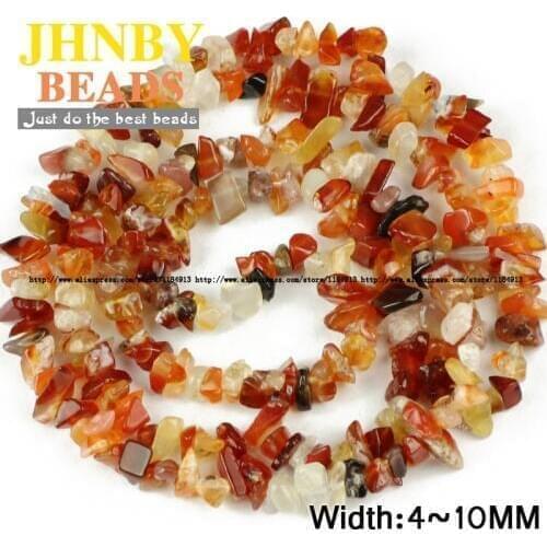 JHNBY Red carnelian Irregular Gravel stone beads Natural stone 86cm long Chips beads Jewelry accessories bracelet making DIY