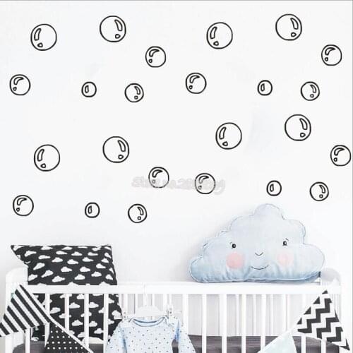 Black Bubble Vinyl Removable Wall Sticker Waterproof Mural Decor Baby Kids Room Wall Decal Poster DIY Wallpaper Decals New SA952