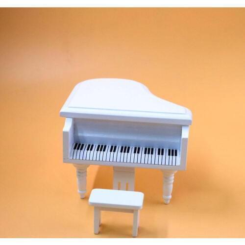 G08-X351 children gift Toy 1:12 Dollhouse mini Miniature rement white black wooden piano 1pcs