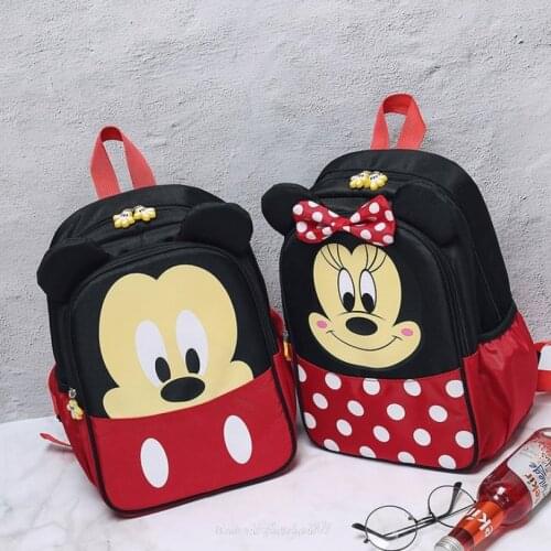 Disney Cartoons Mickey Mouse Kid Backpack 3D 3-6 Years Old Children Backpacks Kindergarten Minnie Schoolbag Preschool School Bag