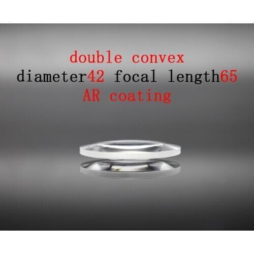 Diameter 42mm Focal Length 65mm Optical Double Convex Lens Factory Custom Optical Glass Prism and Lens