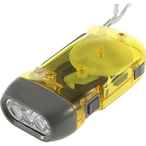 Liroyal 3 LED Dynamo Wind Up Flashlight Torch Light Hand Press Crank NR Camping