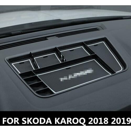 For SKODA KAROQ 2018 2019 Auto Car Front Dashboard Storage Box Container Organizer Plastic Auto Accessories Interior decoration