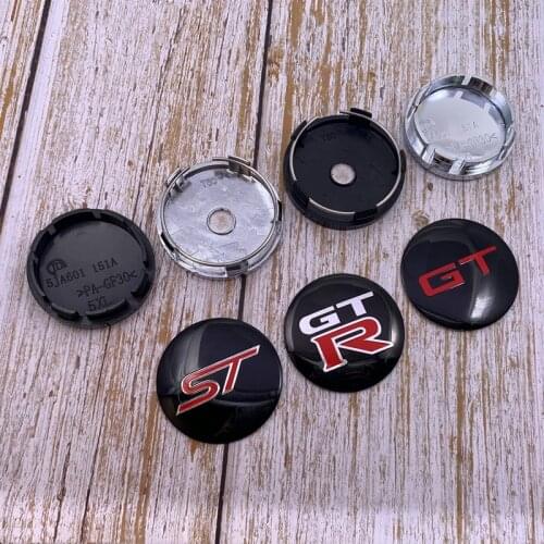 4pcs 56mm 60mm GT ST RT GTR logo car emblem Wheel Center Hub Cap auto Rim refit dust-proof Creative badge covers sticker styling