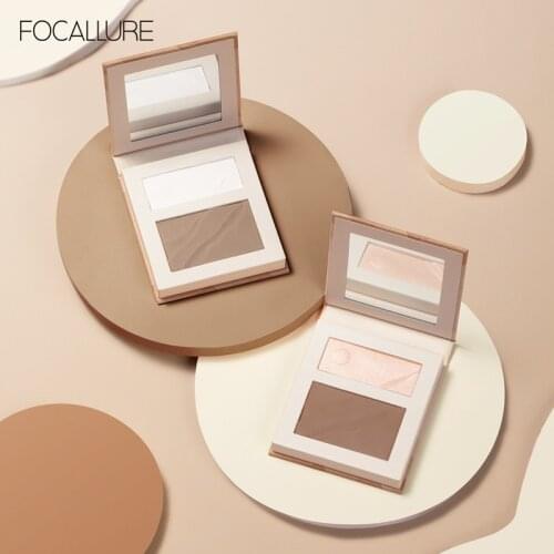 FOCALLURE Cosmetics Highlighter For Face Bronzer Illuminator Contouring Matte Shimmer Long Lasting Professional Powder Makeup