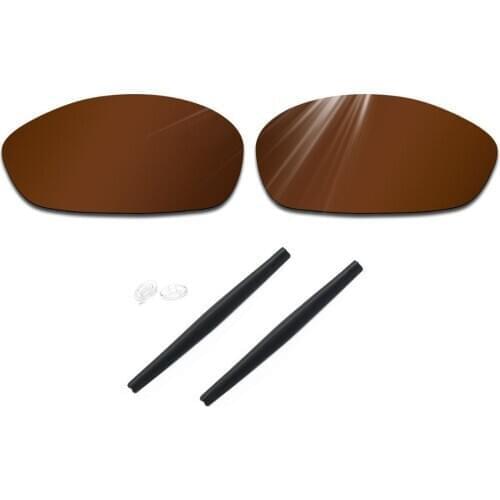 Glintbay 100% Precise-Fit Brown Replacement Lenses and Rubber kit for Oakley Whisker Sunglasses