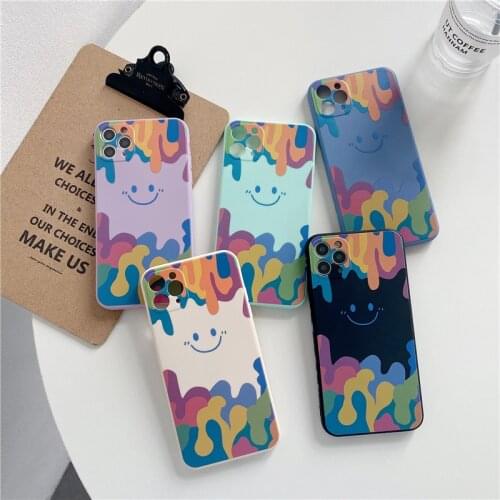 INS Happy Smiley Face Phone Case for Xiaomi 8 10 10s 11 Pro 11 Lite Ultra Watercolor Funny Smile Soft Silicone Back Case Cover