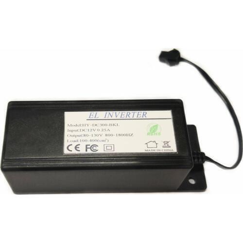 12v inverter with DC socket for 8-20 meter long el wire and 100-400 cm2 el panel