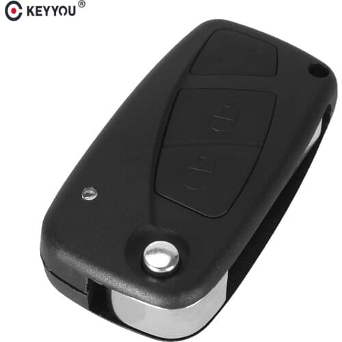 KEYYOU 3 Buttons Flip Remote Folding Car Key Case Shell Cover Fob For FIAT Punto Stilo Idea Ducato Panda Doblo Bravo SIP22 Blade