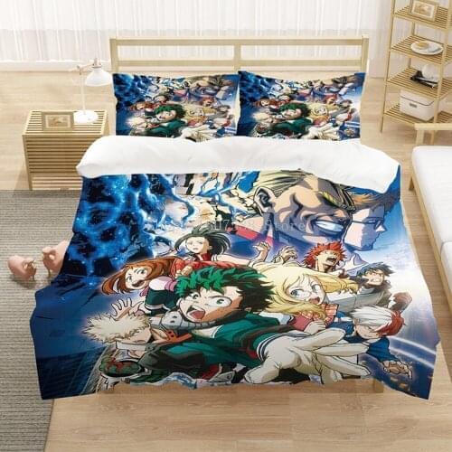 Anime My Hero Academy Bedding Set 2/3 Cartoon Duvet Cover Double King Queen Fantasy Decorative Children Kids Bedding Set