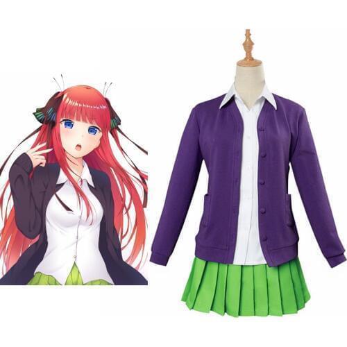 High-Q Unisex Anime Cos The Quintessential Quintuplets Nakano Nino Cosplay Costumes suit Sets Uniform