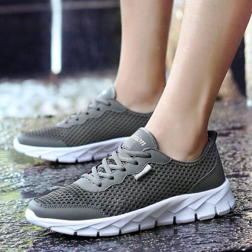 Summer Running Shoes Mens Woman Breathable Super Light Sneakers Outdoor Non-slip Lace-up Walking Jogging Gym Shoes Plus Size 48