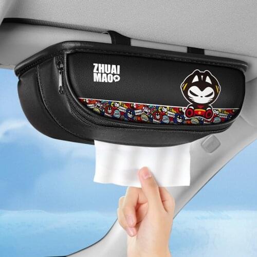 Cute Cartoon Car Tissue Box Creative Tissue Box Holder for Car Armrest Box Car Seat Tissue Box