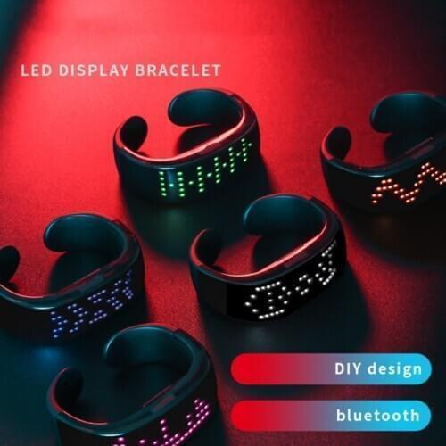 Novel USB Wristband Colorful Display Dynamic LED Light Bracelet Night Run Party Concert Prop Wristband Sports LED Bracelet