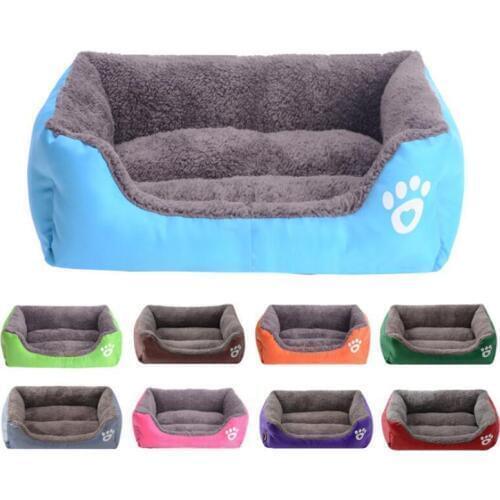 Pet Dog/Cat Bed Puppy Cushion Mat Soft Warm Cotton Winceyette Kennel Dog Mat Blanket Thicken Bottom Waterproof Oxford Outside
