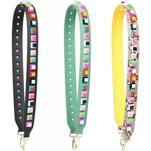 Wide Panelled PU Shoulder Strap Women Casual Colorful OBag Part Accessories 2020 Summer Replacement New Block Messenger Bag Belt