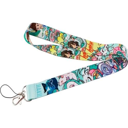 Anime Haku Girl Neck Strap Keychain Lanyard For Keys ID Card Badge Holder Hang Rope Webbing Ribbon Mobile Phone Accessories