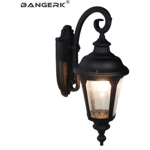 Retro Outdoor LED Wall Lamp IP65 Waterproof Rust-proof Porch Lights Wall Sconce lamps Garden Balcony Glass Aluminum Lighting