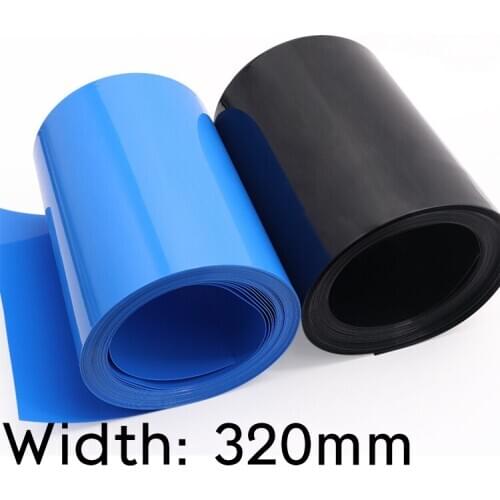 Width 320mm (Diameter 204mm) Lipo Battery Wrap PVC Heat Shrink Tube Insulated Case Sleeve Protection Cover Flat Pack Blue Black