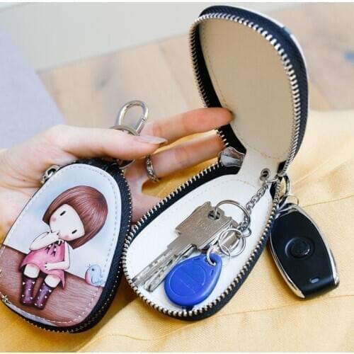 Cute key bag ladies Korean version of multi-card cartoon card bag hipster zipper car key bag single bag coin purse fashion