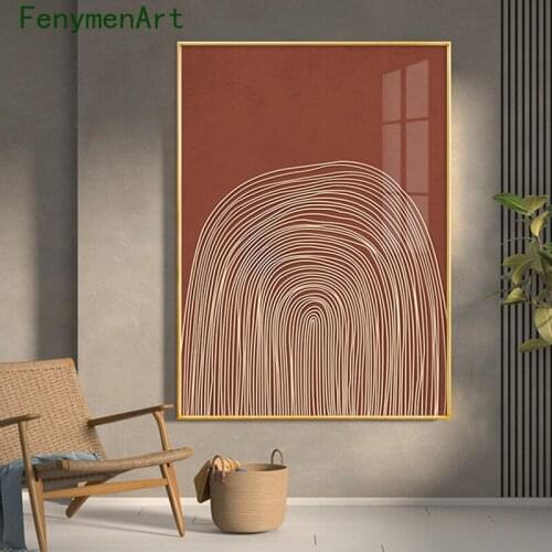 Nordic Abstract Golden Lines Canvas Painting Modern Minimalist Poster Print Geometric Wall Art Picture Home Living Room Decor