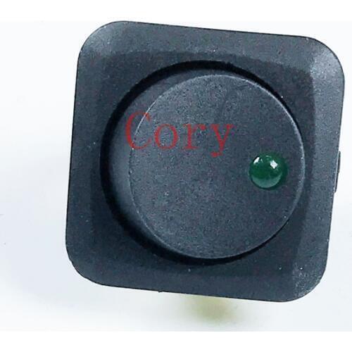 SPST Panel Mounted 3P Green Indication Light Snap in Rocker Car Switch 12VDC 25A