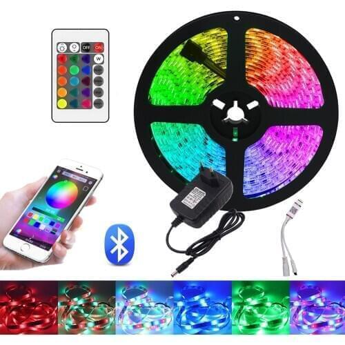 12V RGB LED Strip Light 5050 2835 Bluetooth Control 5M 10M 15M 20M RGB Flexible Ribbon Waterproof RGB LED Lights Tape DC Power