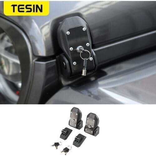 TESIN Locks Hood for Jeep Gladiator JT 2018+ Car Engine Hood Latch Catch With Key Lock Accessories for Jeep Wrangler JL 2018