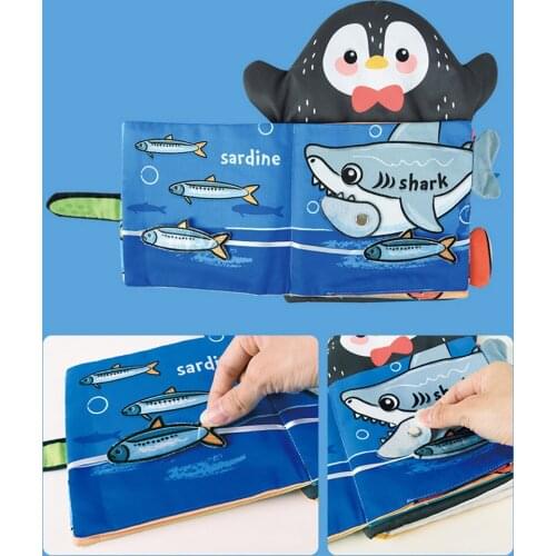 Cloth Book Skill Development Role Play Toy Cognize Books Present Plush Animals Hand Puppet Cloth Book Toys for Kids