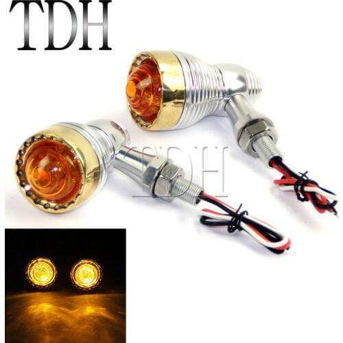 Universal Motorcycle Silver Brass Beehive Solid Turn Signal Light For Harley Cafe Racer Bobber Chopper Fit For 10mm Bolt