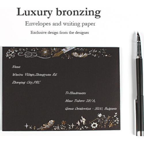 5pcs/lot vintage paper envelopes for invitations wedding stationery letter set writing stationary mini small gift gold