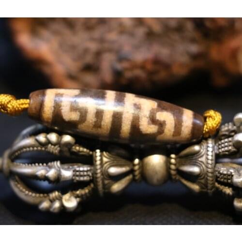 LKbrother Magic Energy Tibetan old Agate Lianshifaqi dZi Bead Totem Amulet Fit For Making Bracelet UPD21028O19