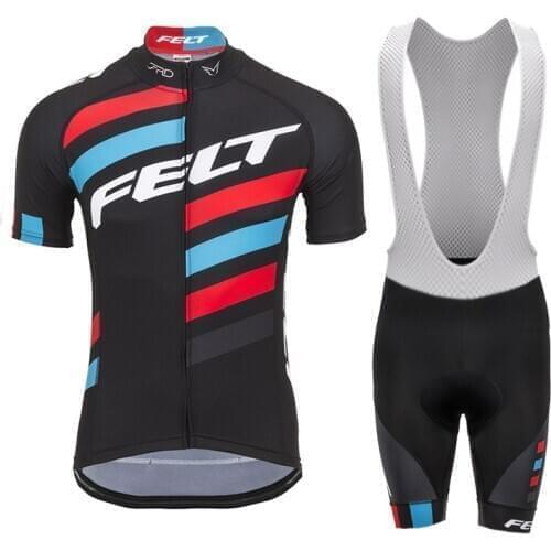 FELT 2019 Men Summer Short Sleeve Set Cycling Jersey Apparel Breathable Maillot team bicycle Cycling Clothing Polyester bicycle