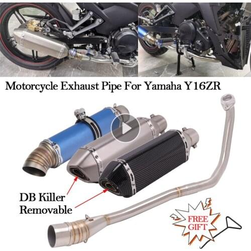 Slip-On For YAMAHA Y16ZR Y16 ZR Motorcycle Full System Exhaust 51mm DB Killer Muffler Escape Moto Scooter Front Middle Link Pipe