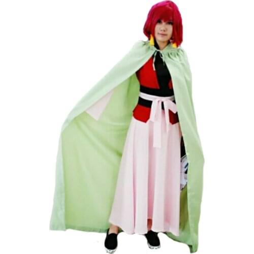 Yona of the Dawn Cosplay Anime Akatsuki no Yona Cosplay Costume Yona Dress Cloak Outfit Uniform Cape with Earrings