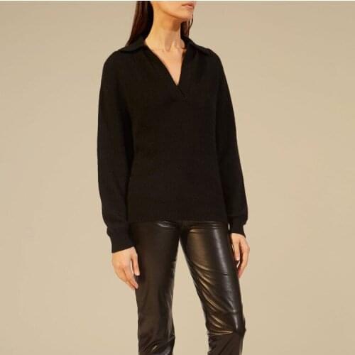 Women Sweater Early Autumn New Lapel Cashmere Knitted Sweater