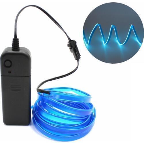 1/2/3/5M EL Wire With 6mm Sewing Edge Neon Light LED lamp Flexible Twinkle Glow Rope Tube Waterproof LED Strip Car Decoration