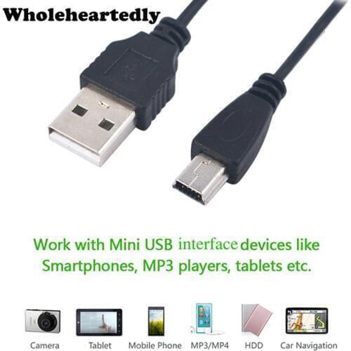 10Pcs/Lot 80cm USB 2.0 A Male to Mini 5 Pin B Sync Data Charging Cable Cord Adapter For MP3 MP4 Camera Card Reader Cell Phone