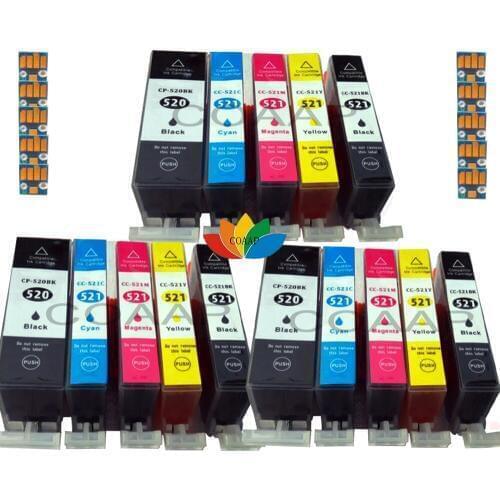 15 Compatible Chipped Ink Cartridges for Canon MP540 MP550 MP560 MP620 MP630 MP640 MP980 MP990 MX860 MX870