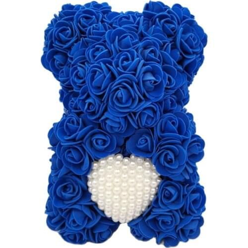 25cm rose bear with pearl heart Valentine mothers day gifts wedding birthday party decoration bear from flower