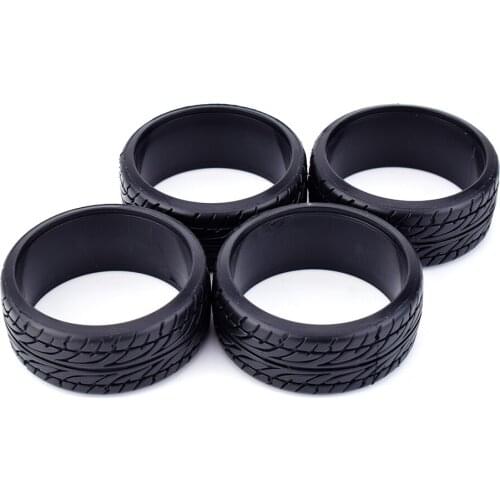 4Pcs AUSTAR Flat Speed Medium Grain Drift Tires 26mm Plastic Hard Tyres For 1/10 TAMIYA HPI Redcat Racing On-Road Racing RC Car