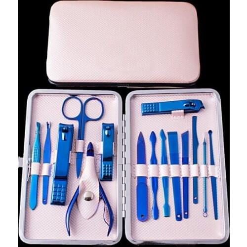 50sets Manicure Stainless Steel Nail clipper Scissors Set Suit Kits Nail Art Tool Nail makeup tool 15pcs/set beauty SN129