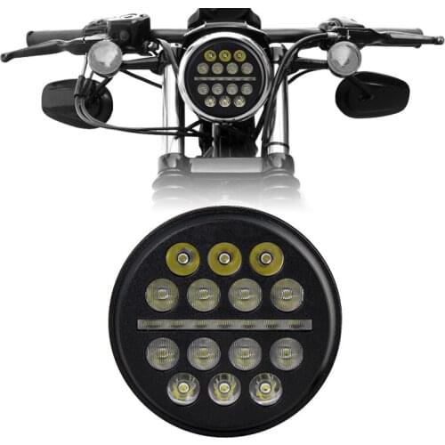 Motorcycle Accessories 5.75 LED Headlight 5 3/4 Inch White Amber Halo For Dyna Sportster Victory Triumph Indian Iron 88