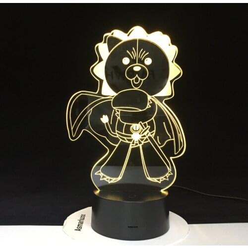Anime Figure Kon 3D Lamp Bleach LED Night Light for Child Bedroom Decor Birthday Gift Touch Remote Anime 3D Lamp
