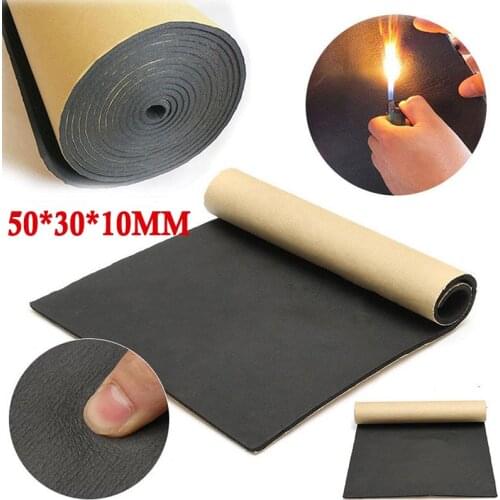 1pc 30*50cm Car Auto Sound Proofing Cotton Rubber Pad 10mm Mat Deadening Silencing Insulation Cell Foam Waterproof Durable