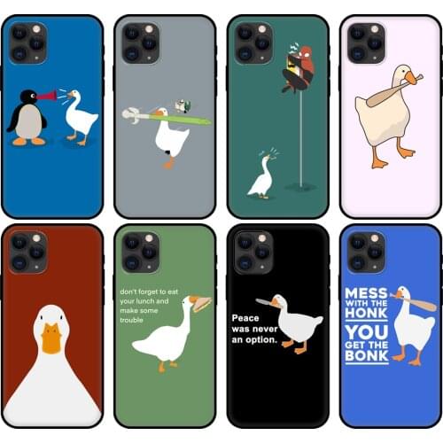 Black tpu case for iphone 5 5s se 2020 6 6s 7 8 plus x 10 XR XS 11 12 mini pro MAX back cover Duck Goose Game