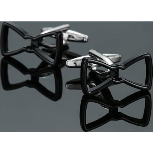 Black tie Cufflinks brand new fashion jewelry black Cufflinks mens business shirt suit pin badge button gift