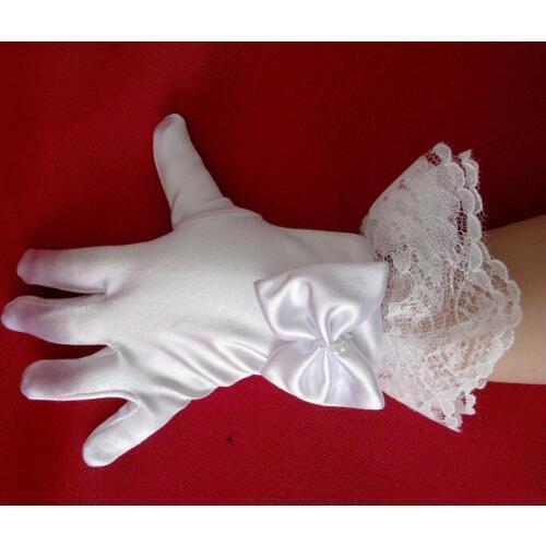 Childrens white spandex gloves girls lace gloves kids summer gloves R015
