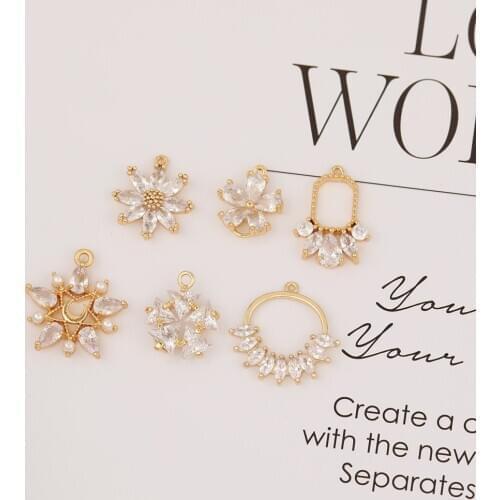 HAOSAW 4Pcs/Lot Choose/CZ Stone/High End Quality/Genuine Gold Plating Charm/Classical/Hand Made/Earring Jewelry