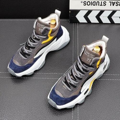 New Arrival Fashion Mens Color Mixed Patchwork Casual Platform Shoes Trending Leisure High Quality Sneakers Zapatos Hombre